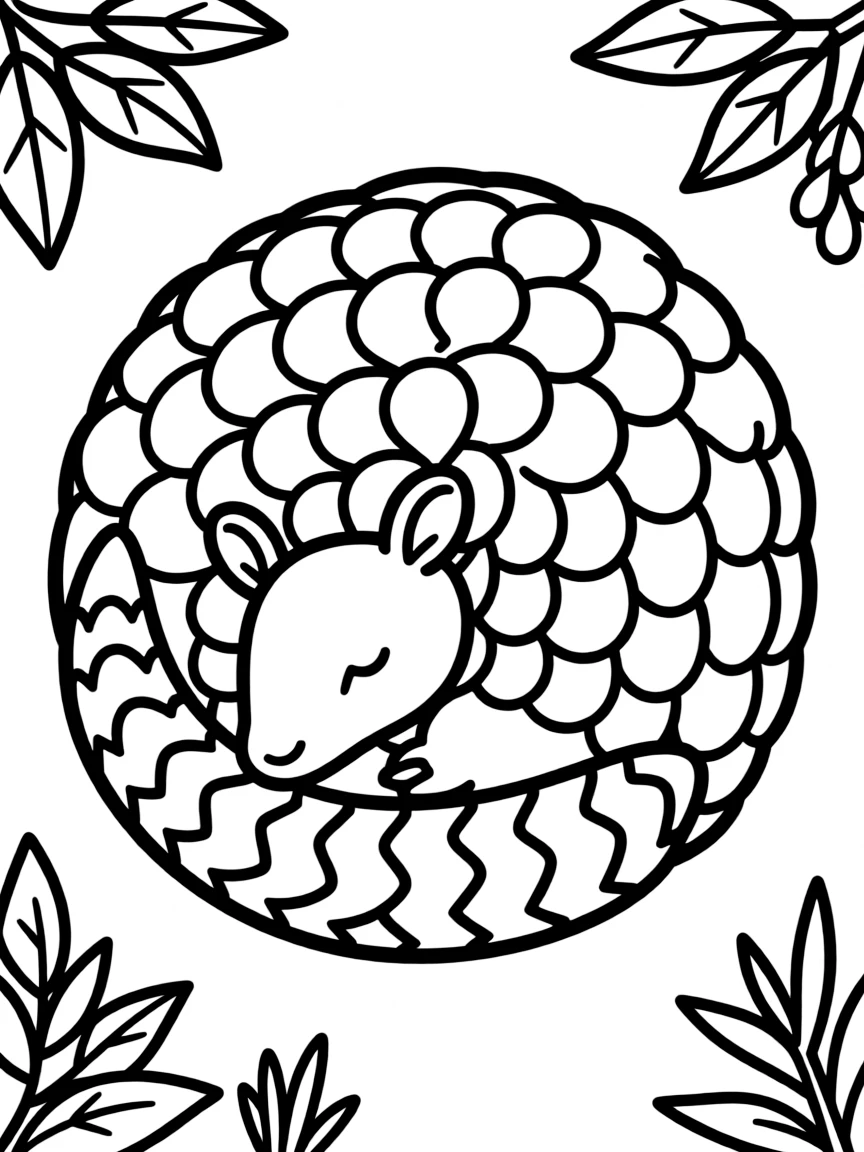 A armored pangolin rolled in tight ball