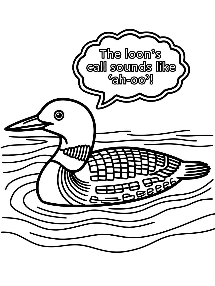A swimming loon with distinctive call