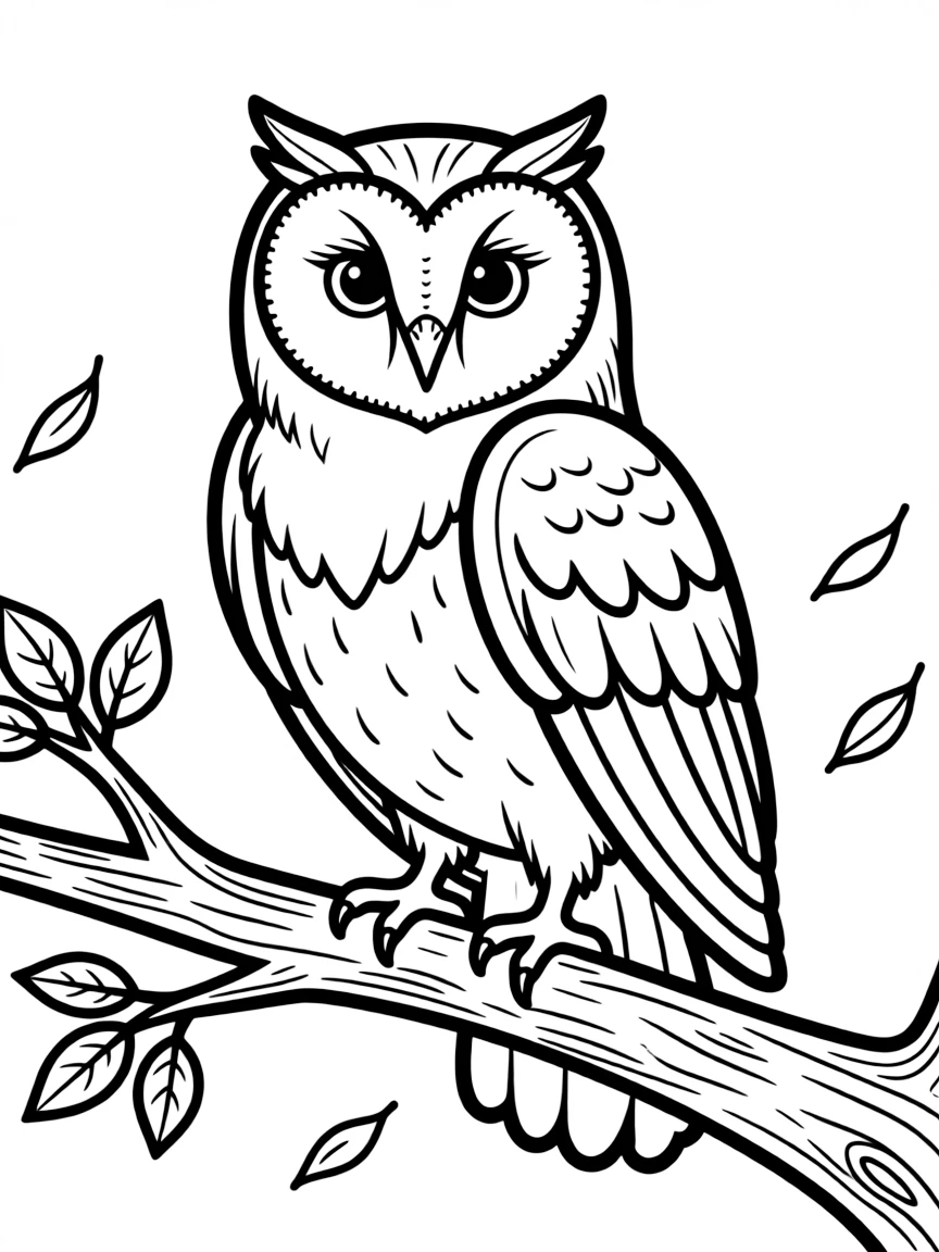 A perching barn owl with heart-shaped face