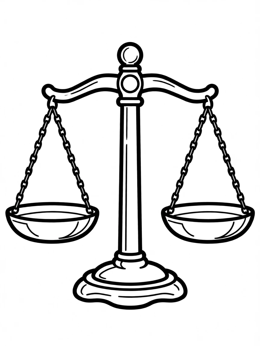 A pair of balanced scales of justice