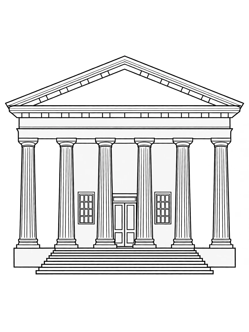 A courthouse building with big columns