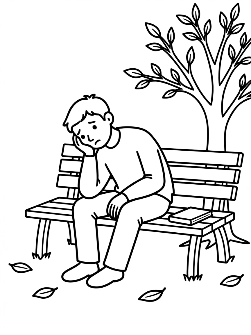 A man is in depression.