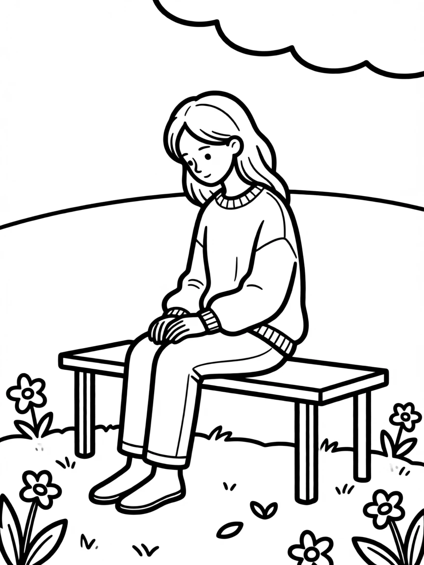 A depressed woman.