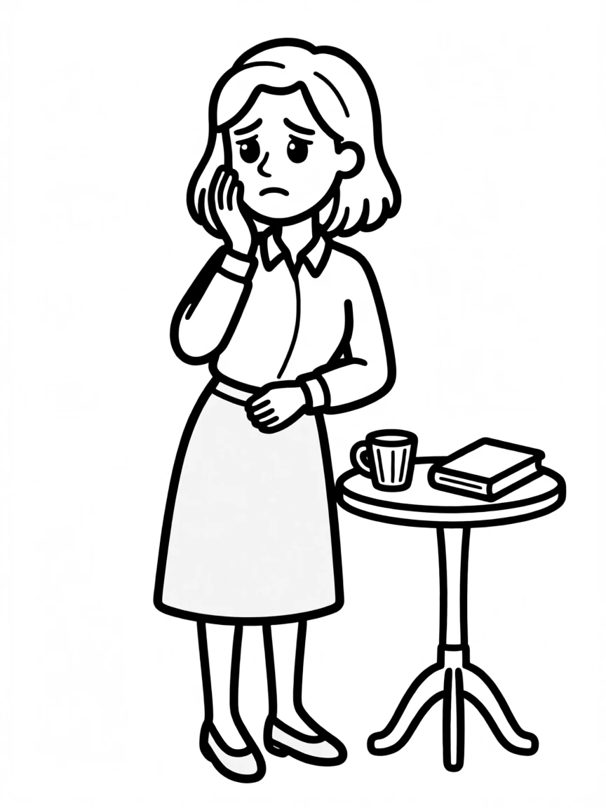 A woman is worried.