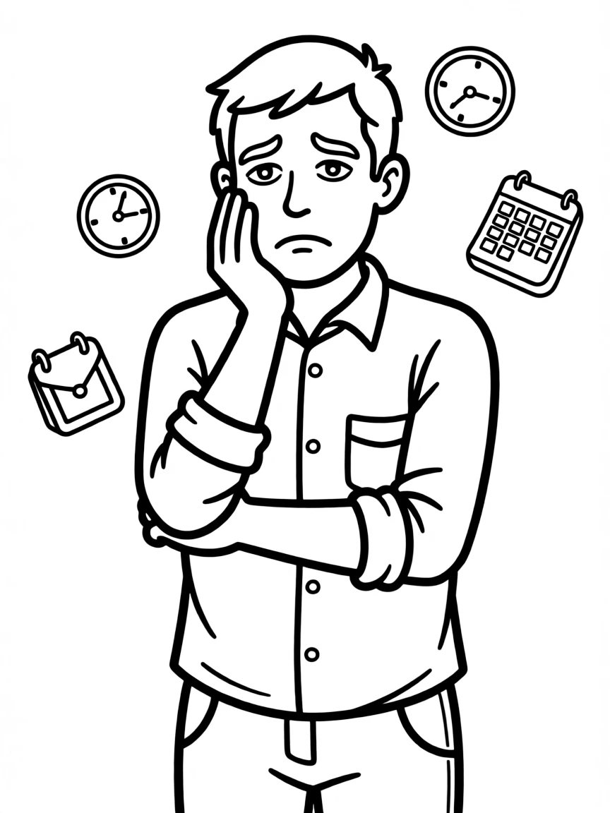 A man is worried.