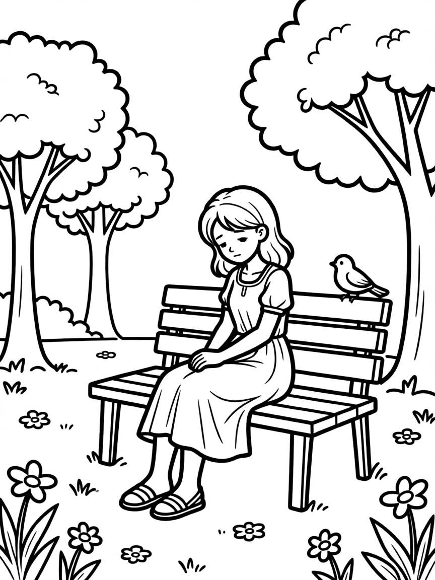 A depressed woman.