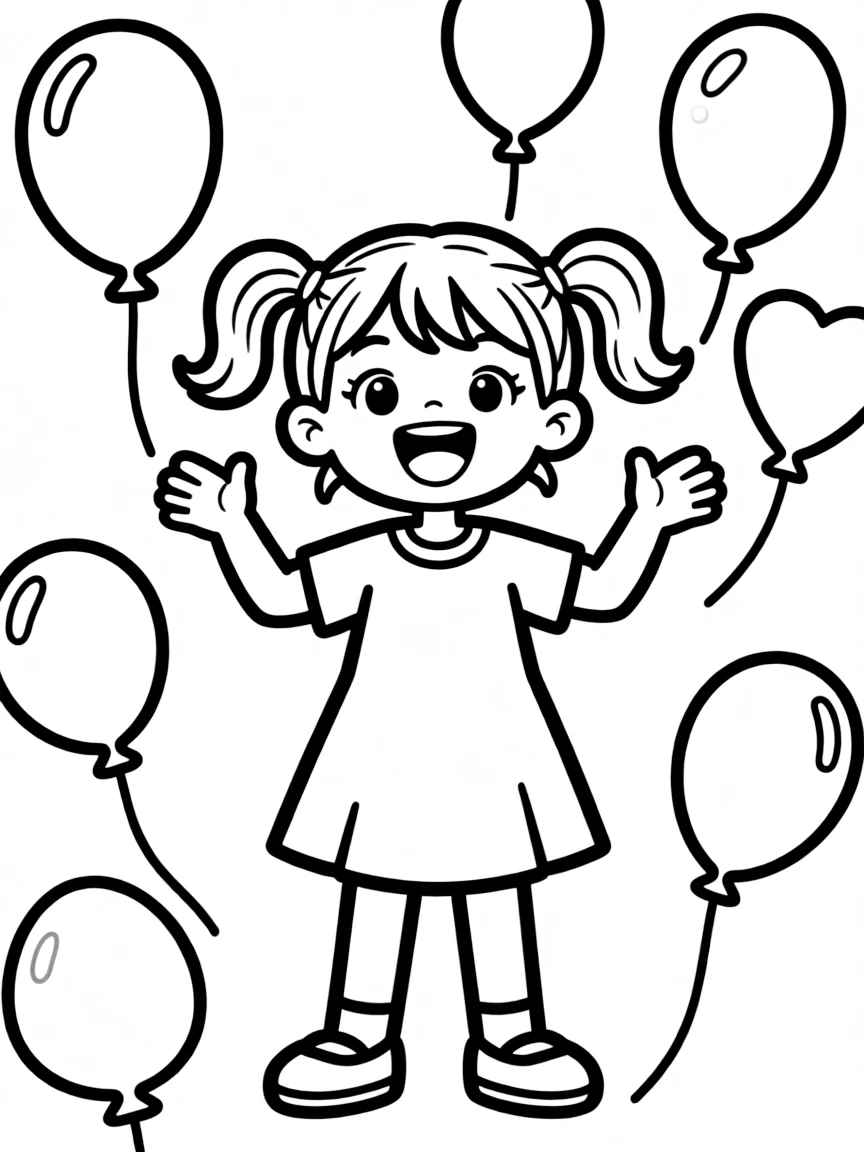 An excited girl.