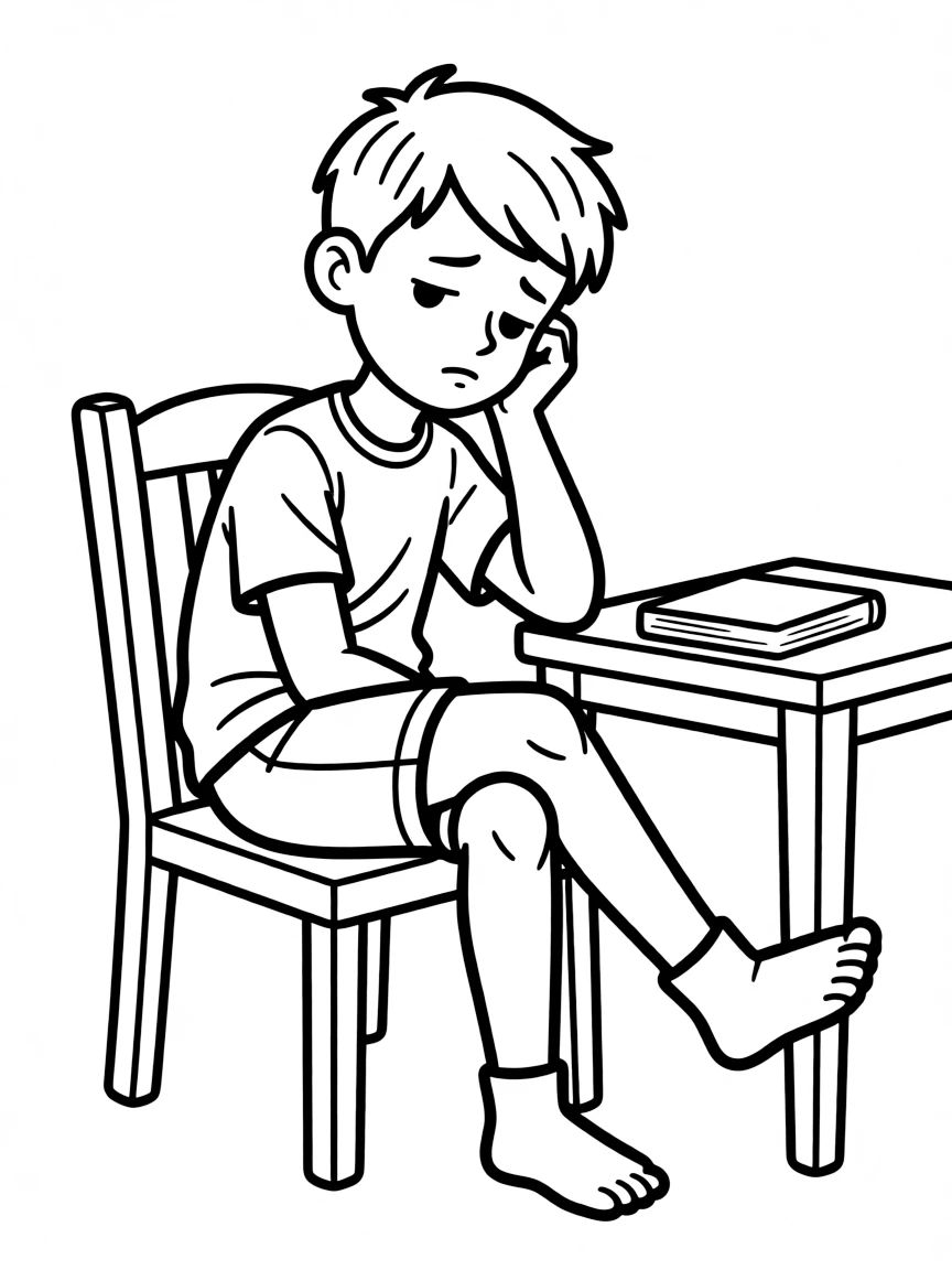 A bored boy.