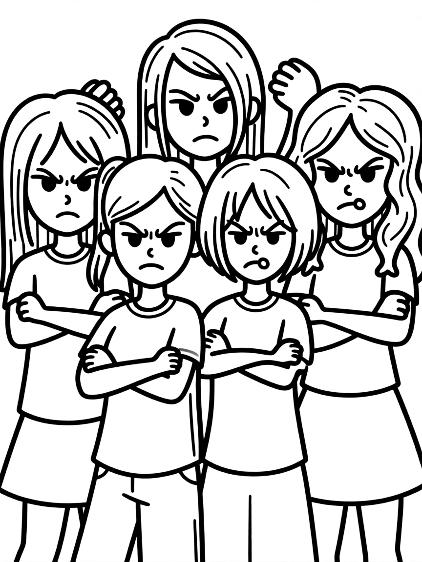 A group of angry girls