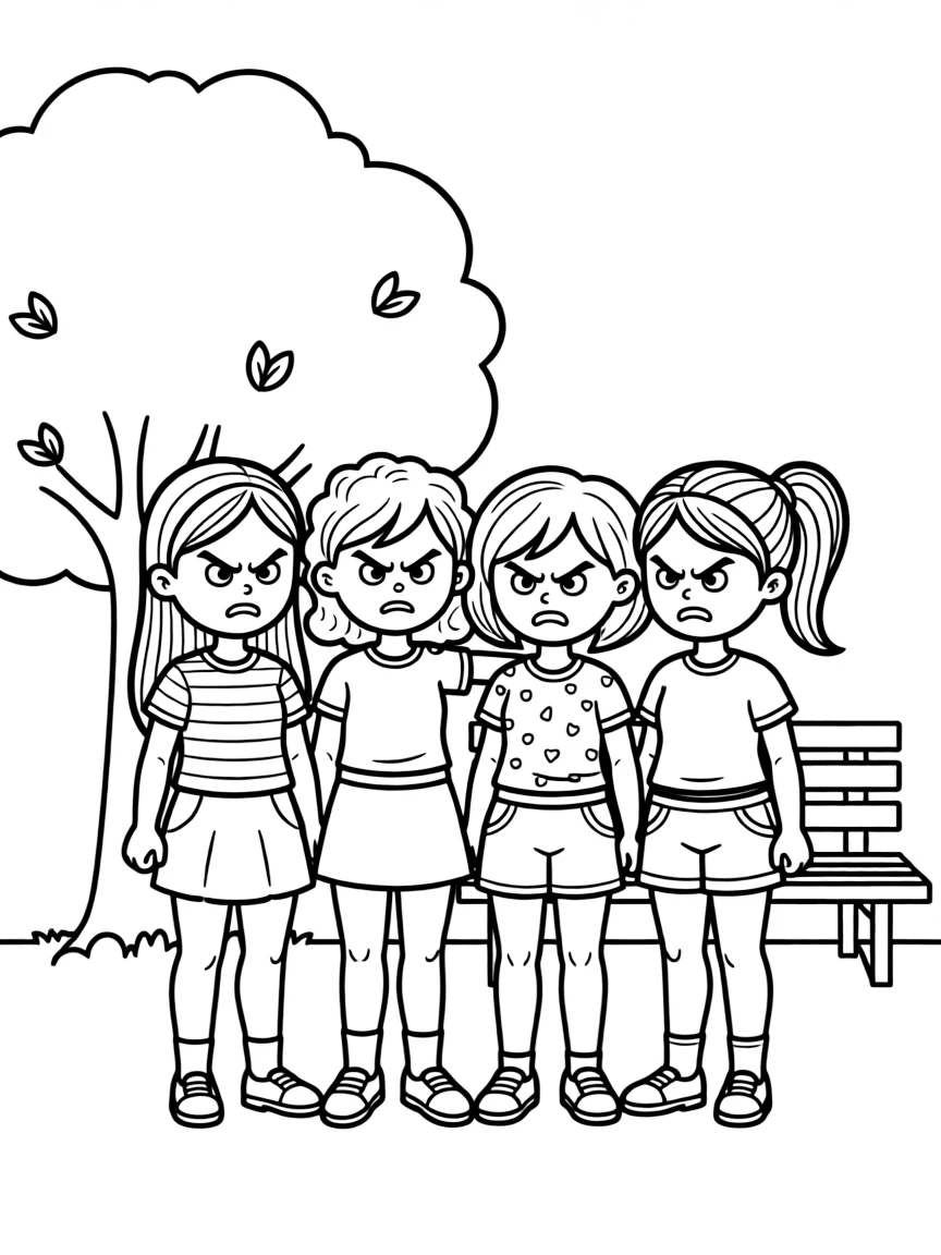A group of angry girls