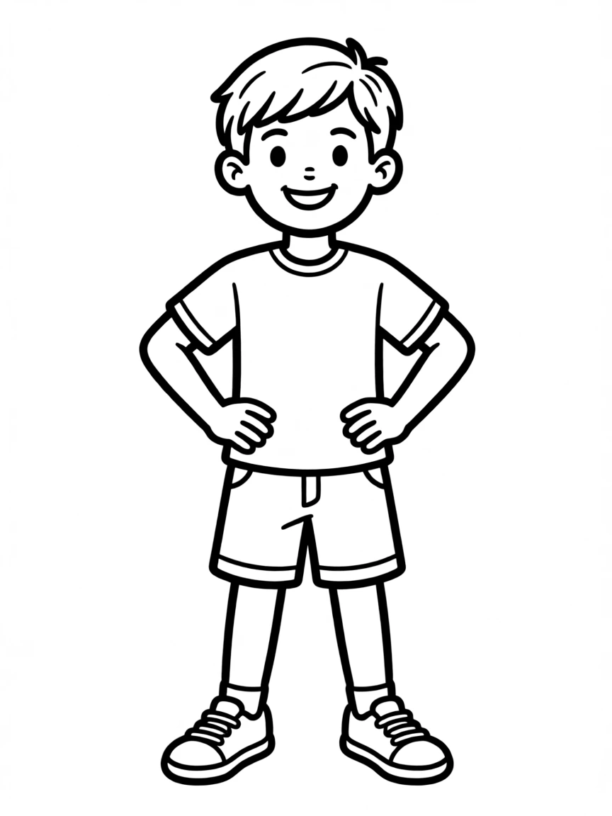 A boy looks proud of himself.