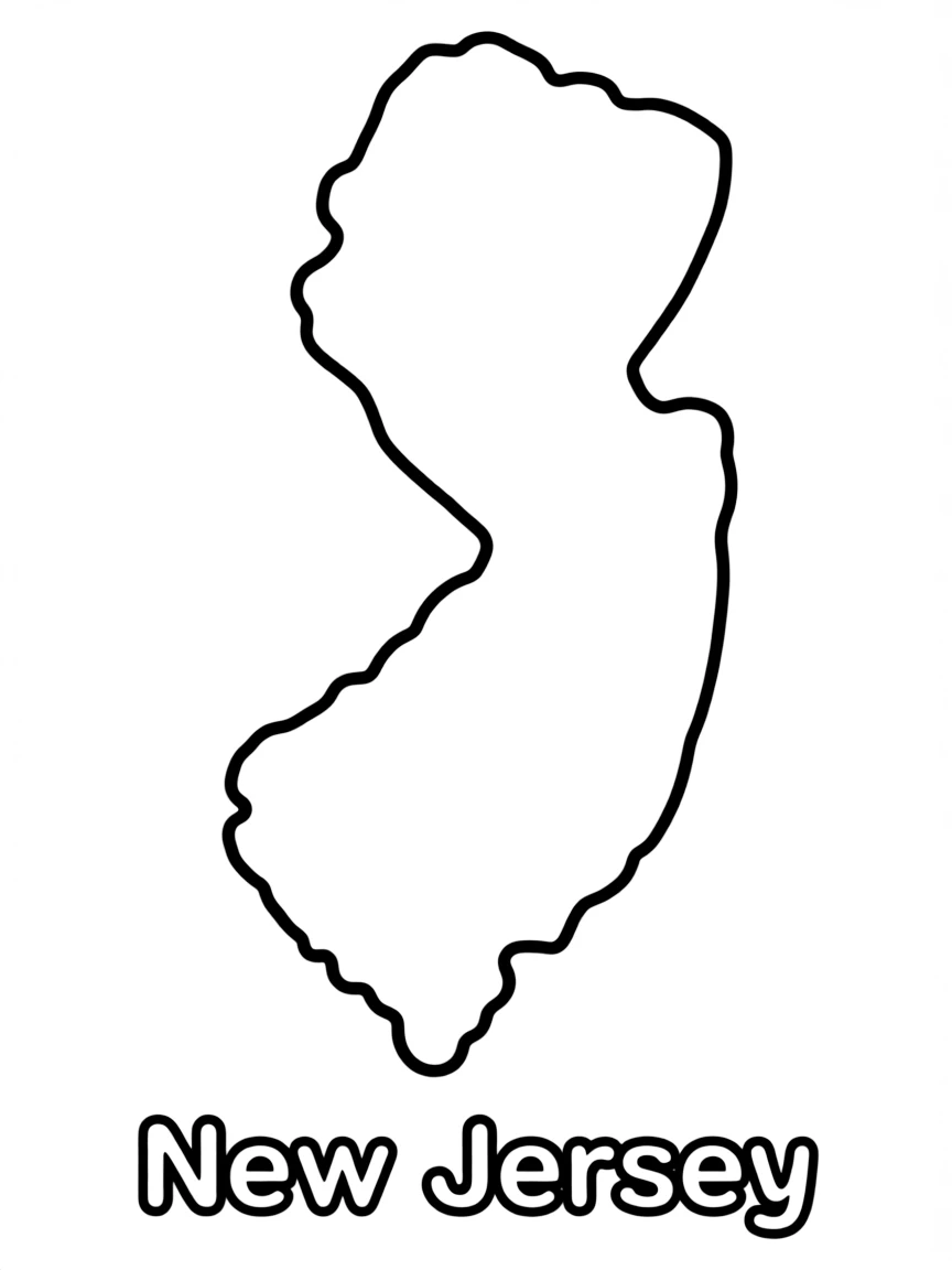 (New Jersey) A simple outline of the New Jersey state shape