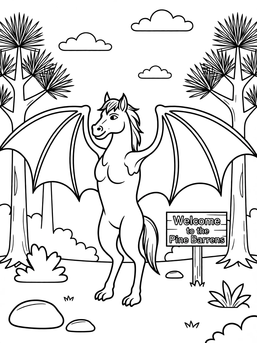 (New Jersey) A Jersey Devil mythical creature in the Pine Barrens
