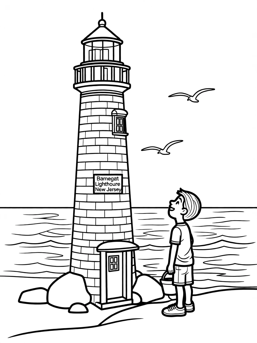 (New Jersey) The Barnegat Lighthouse on the coast