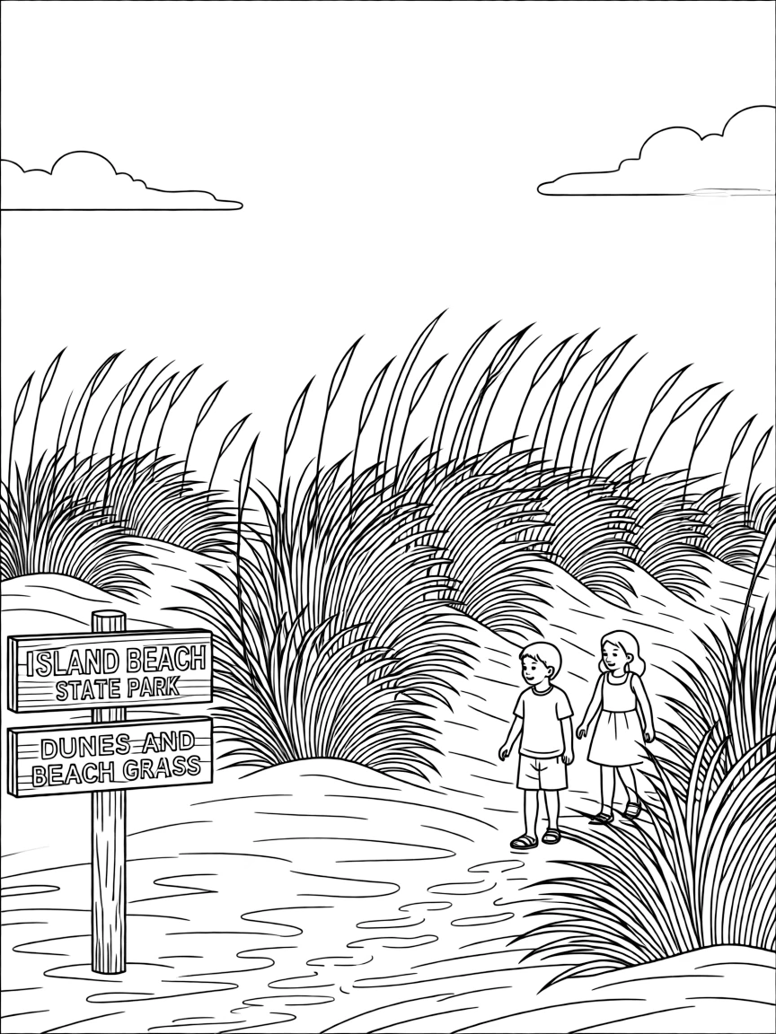 (New Jersey) The Island Beach State Park dunes and beach grass