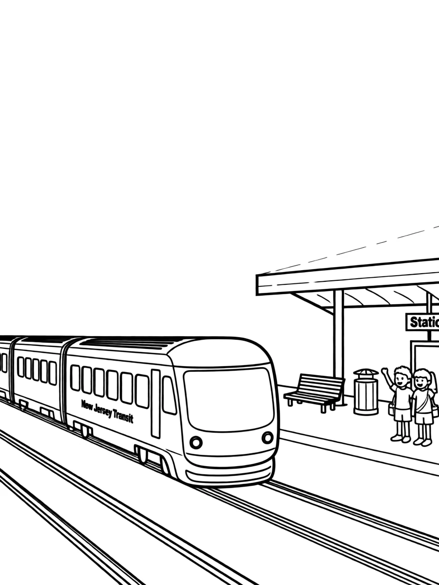(New Jersey) A New Jersey Transit train at a station
