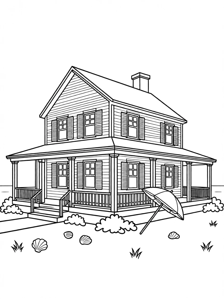 (New Jersey) A classic shore house with wraparound porch