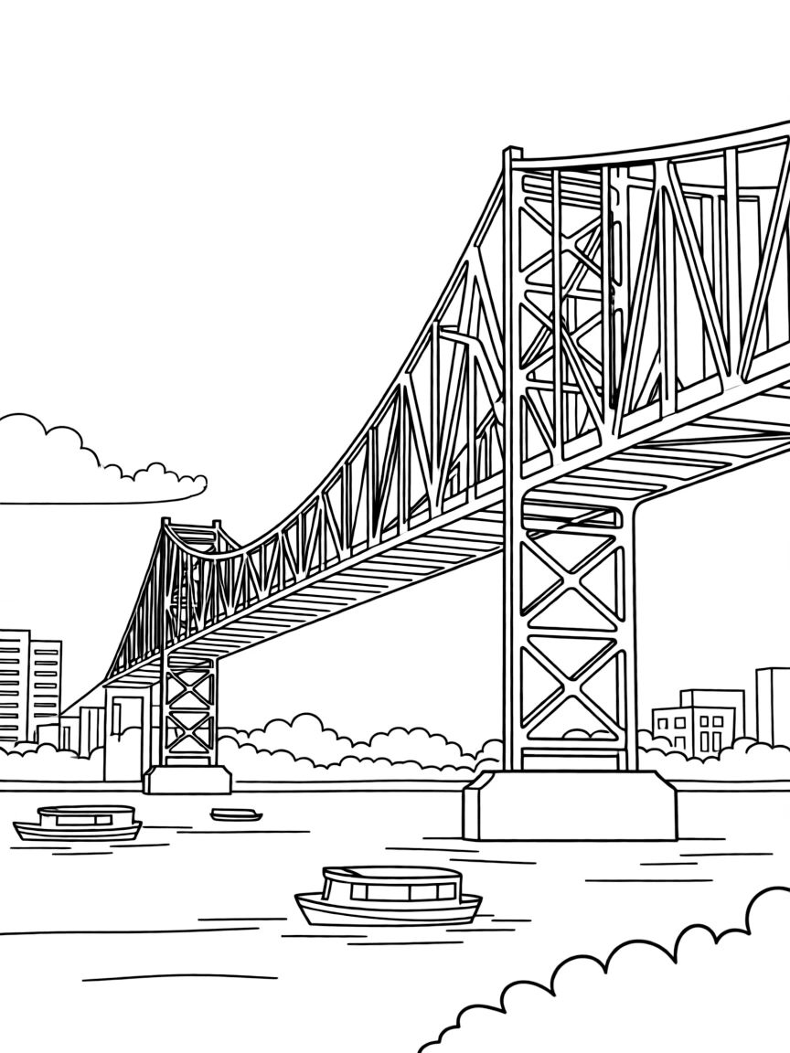 (New Jersey) A simple drawing of the Pulaski Skyway bridge