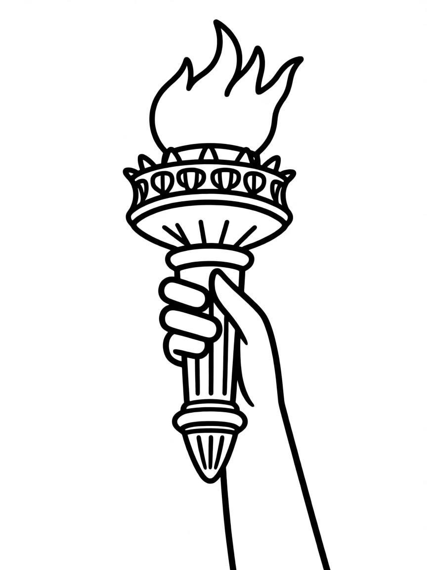 (New Jersey) A simple drawing of the Statue of Liberty's torch