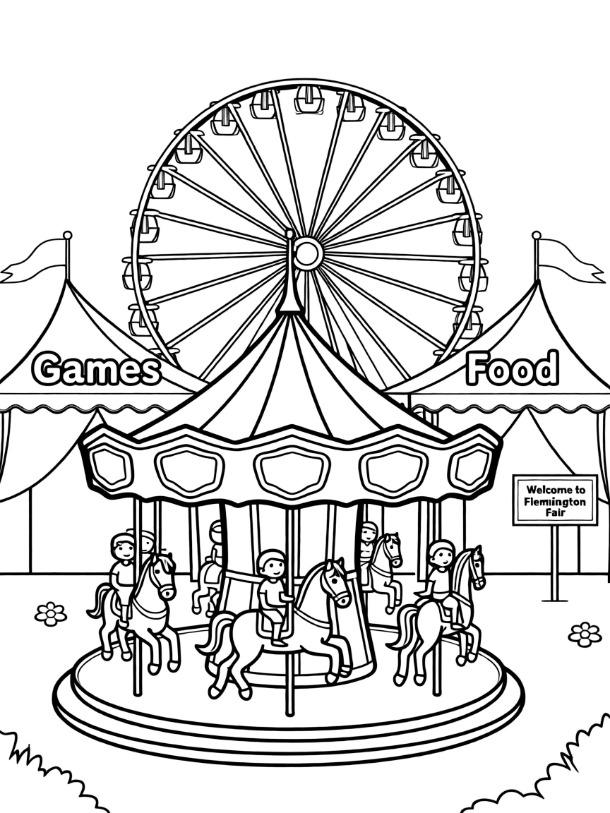 (New Jersey) The Flemington Fair carousel and fairgrounds