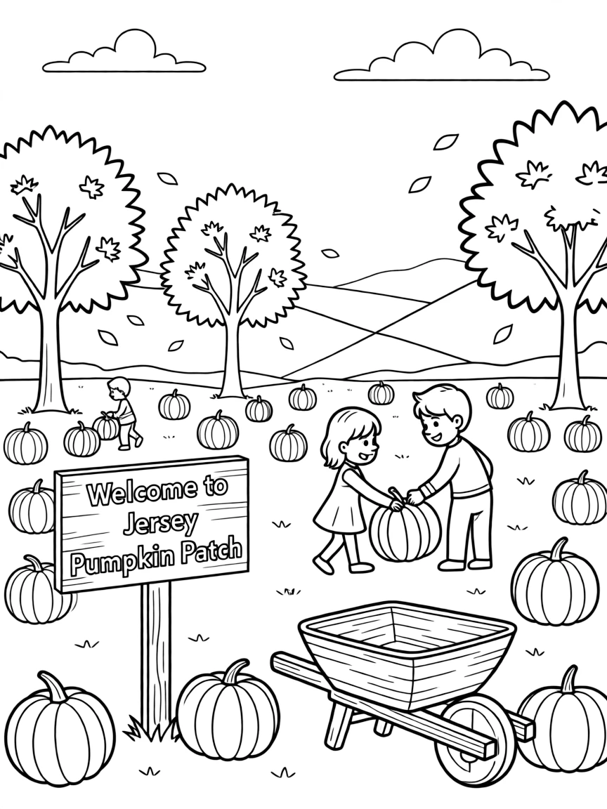 (New Jersey) A Jersey pumpkin patch in autumn