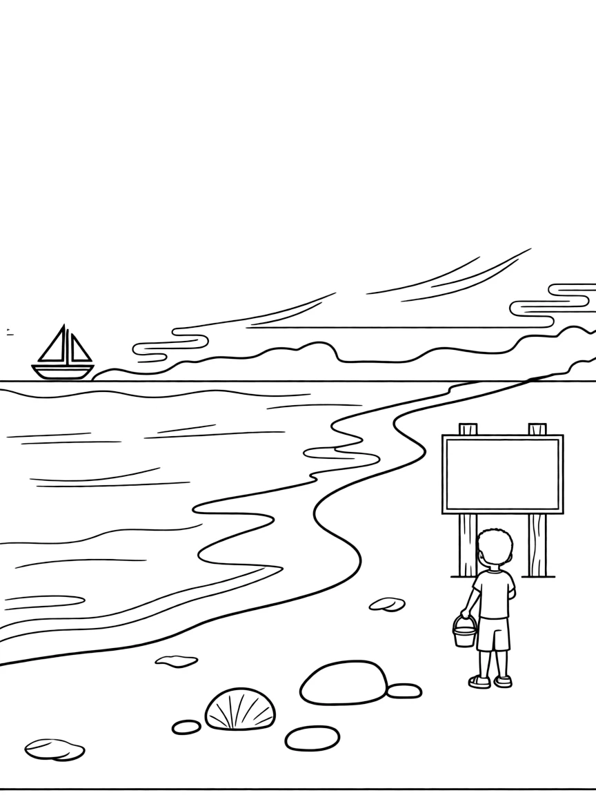 (New Jersey) A simple drawing of the Raritan Bay shoreline