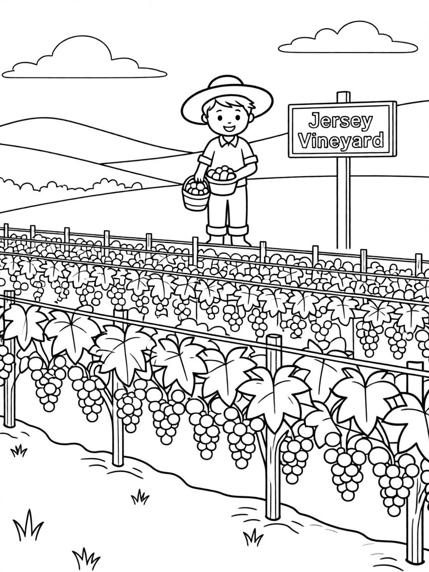 (New Jersey) A Jersey vineyard with grape vines