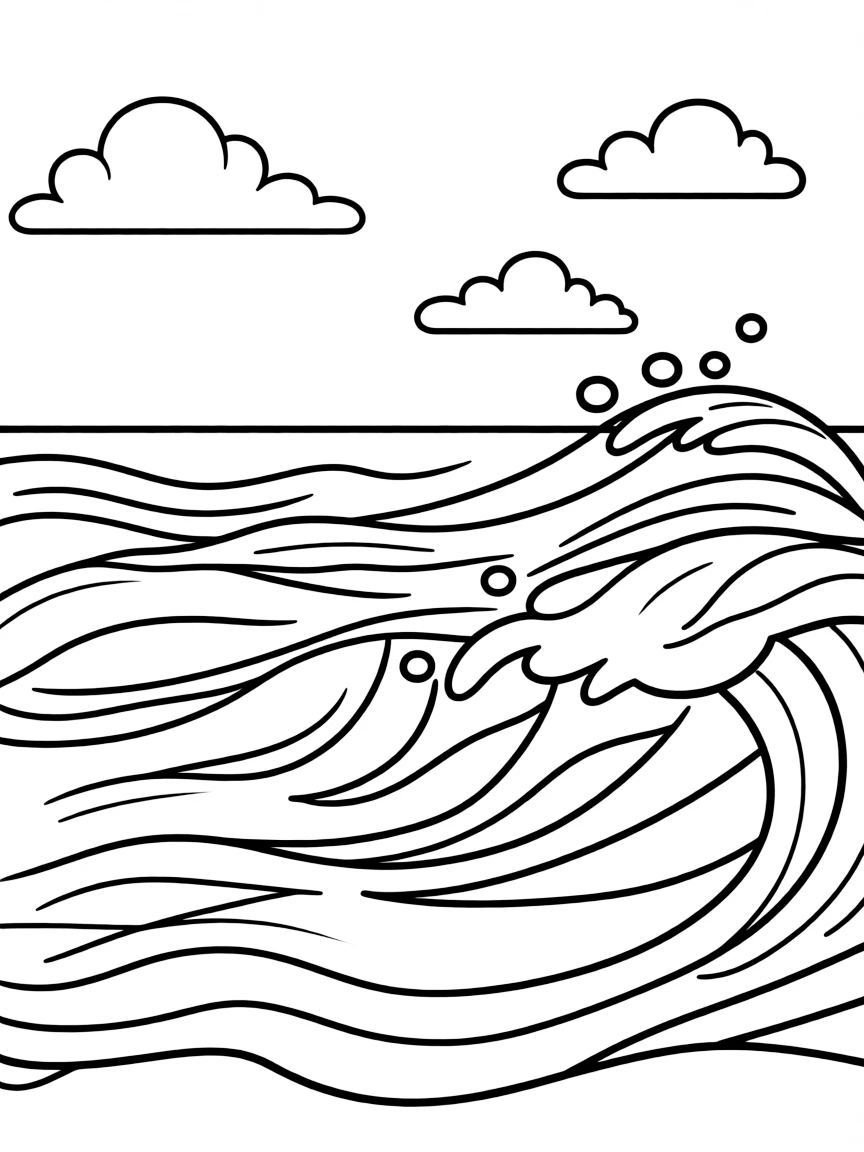 (New Jersey) A simple drawing of the Atlantic Ocean waves