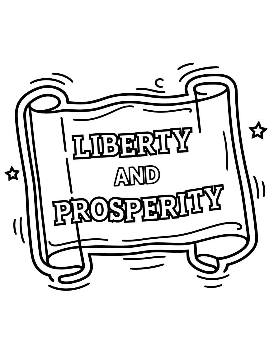 (New Jersey) A simple drawing of the New Jersey state motto banner