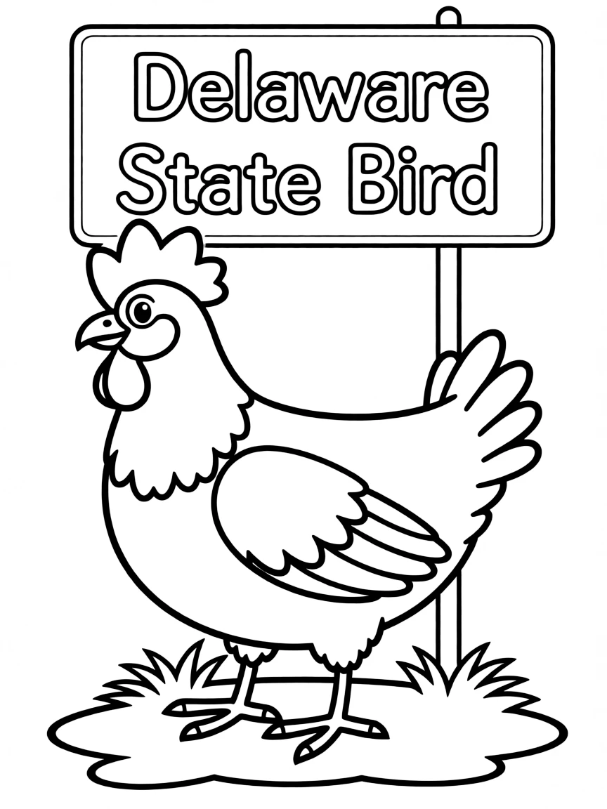 (Delaware) The Delaware state bird – Blue Hen