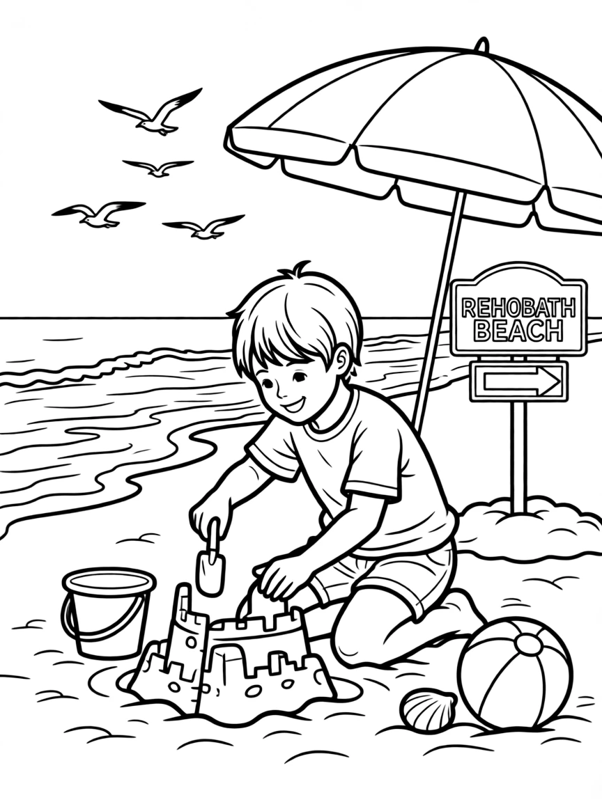 (Delaware) A child playing at Rehoboth Beach