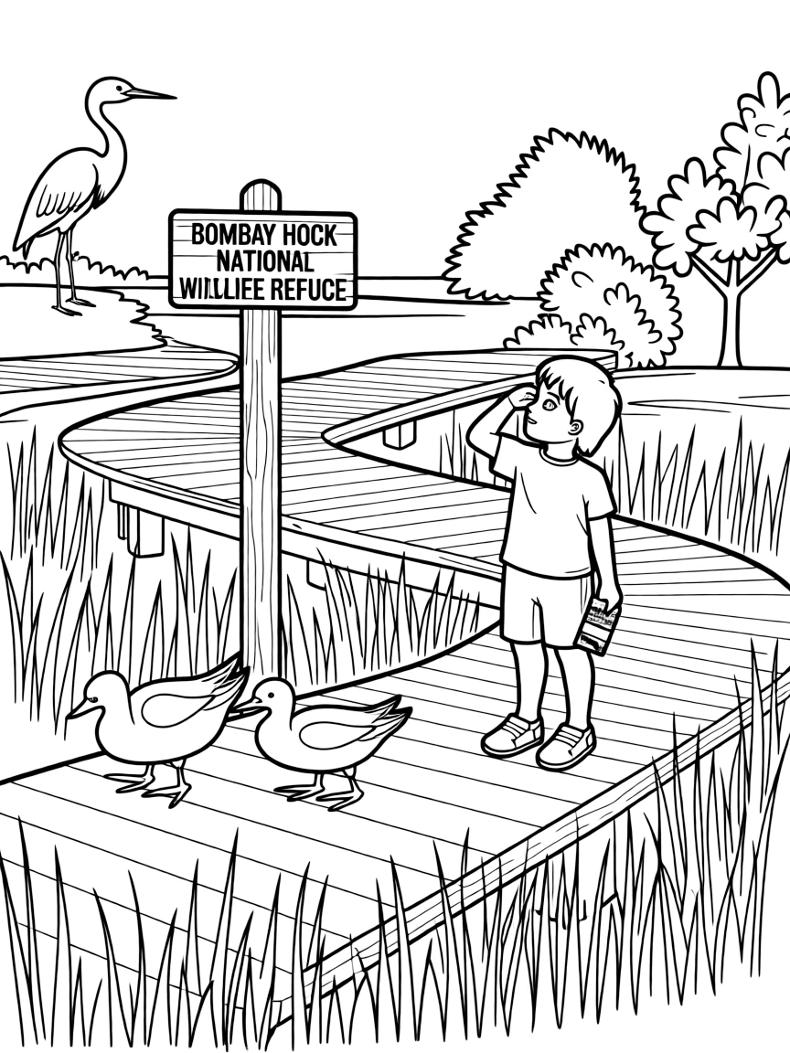 (Delaware) A child exploring Bombay Hook National Wildlife Refuge