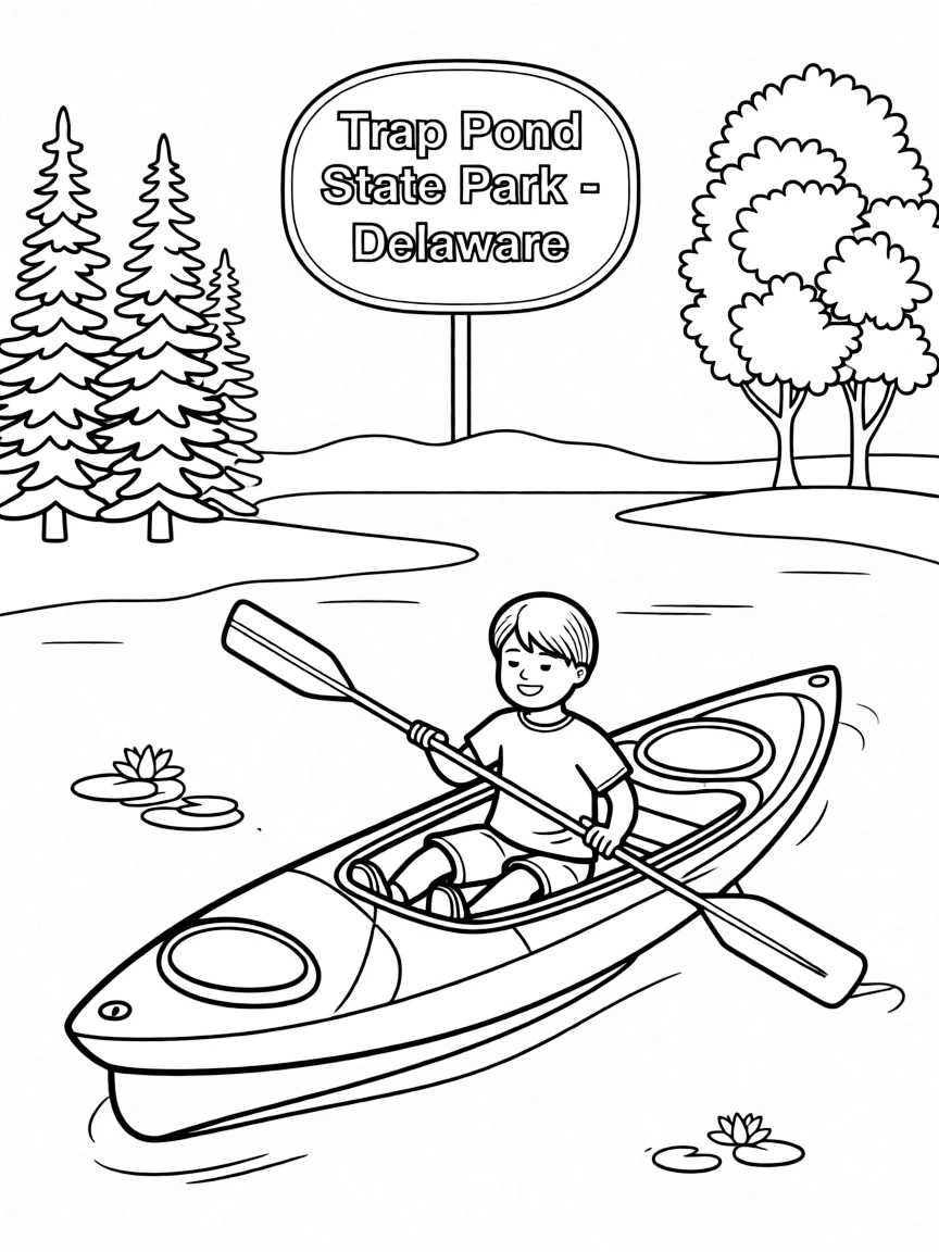 (Delaware) A kayak in Trap Pond State Park