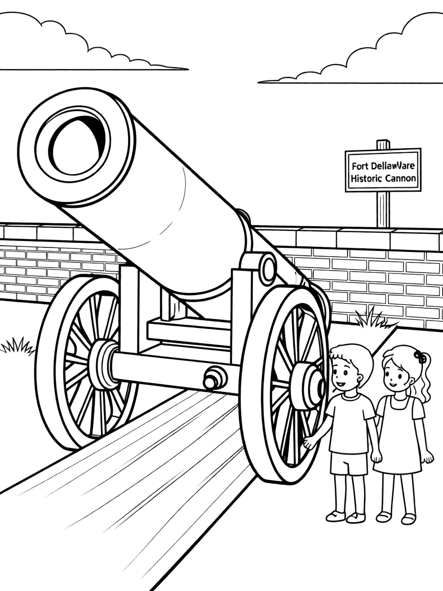 (Delaware) A historic cannon at Fort Delaware