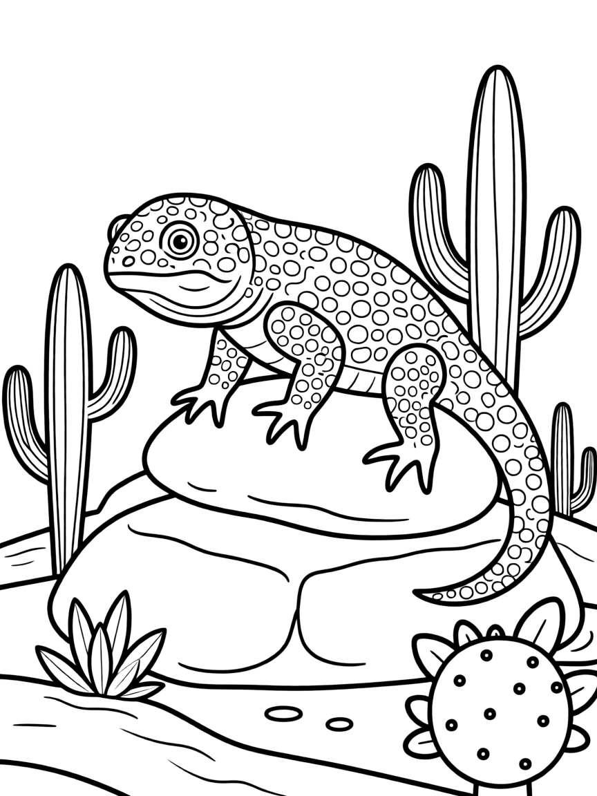 (Arizona) A Gila monster crawling on desert rocks