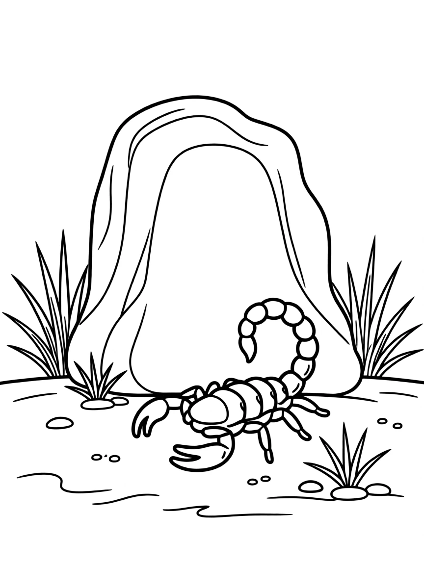 (Arizona) A scorpion hiding under a rock