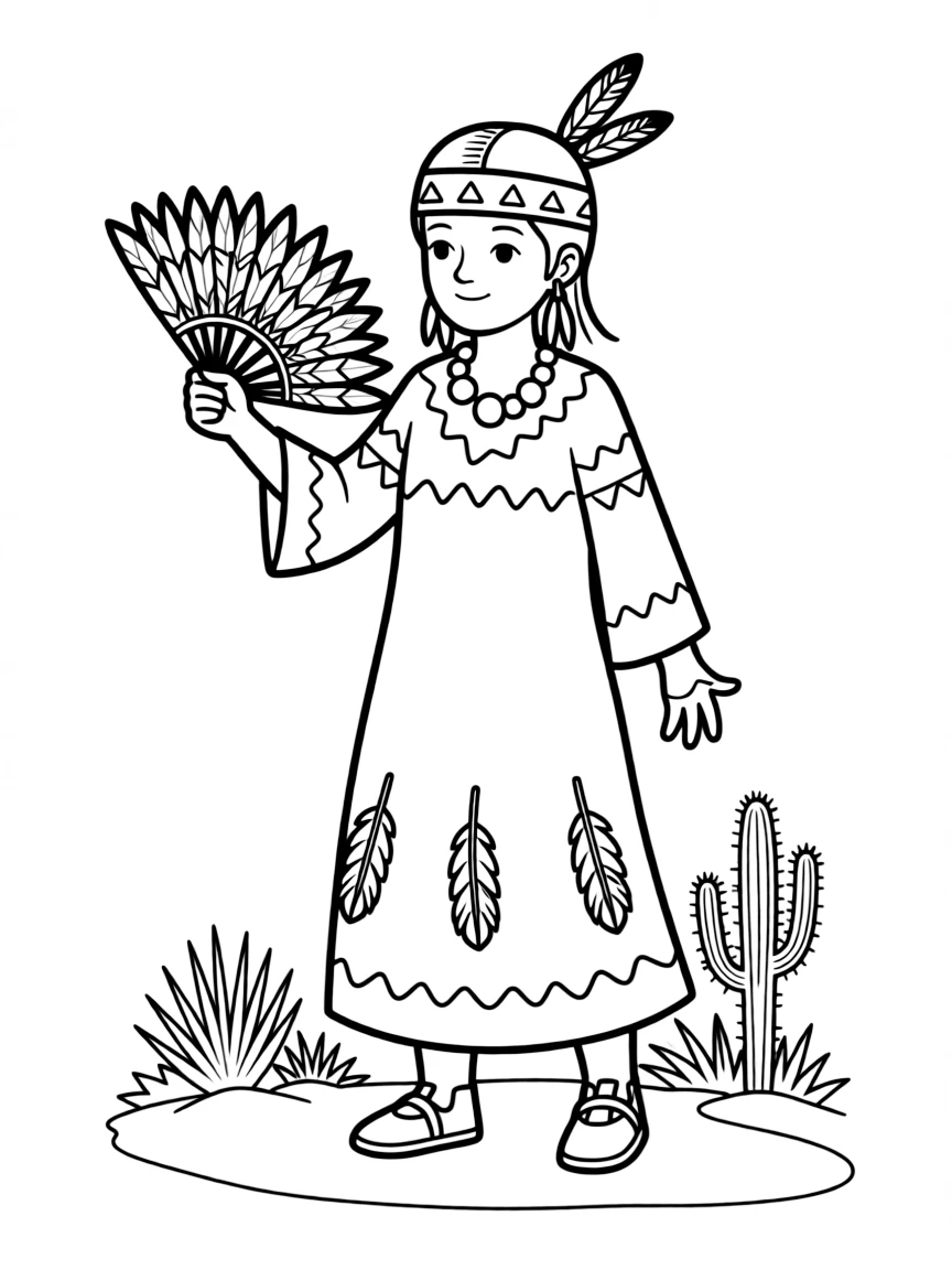 (Arizona) A Native American dancer in traditional clothes