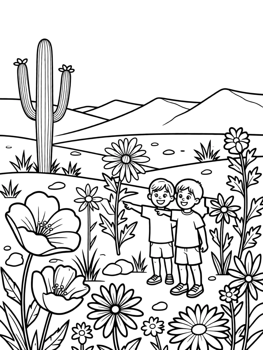 (Arizona) Wildflowers blooming in the desert spring