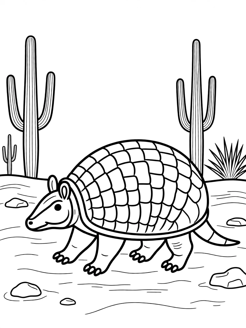 (Arizona) An armadillo walking across the sand