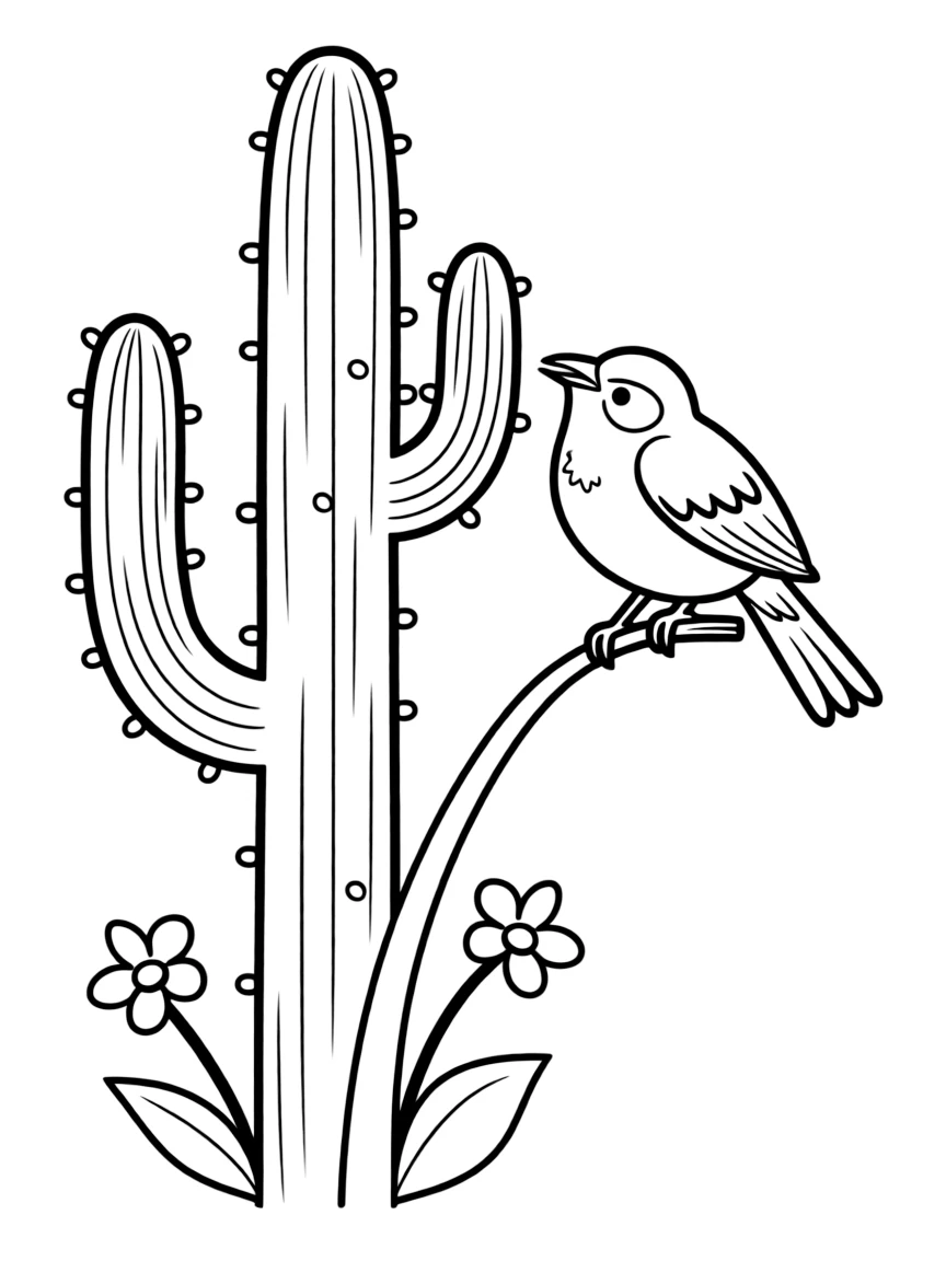 (Arizona) A cactus wren singing on a branch
