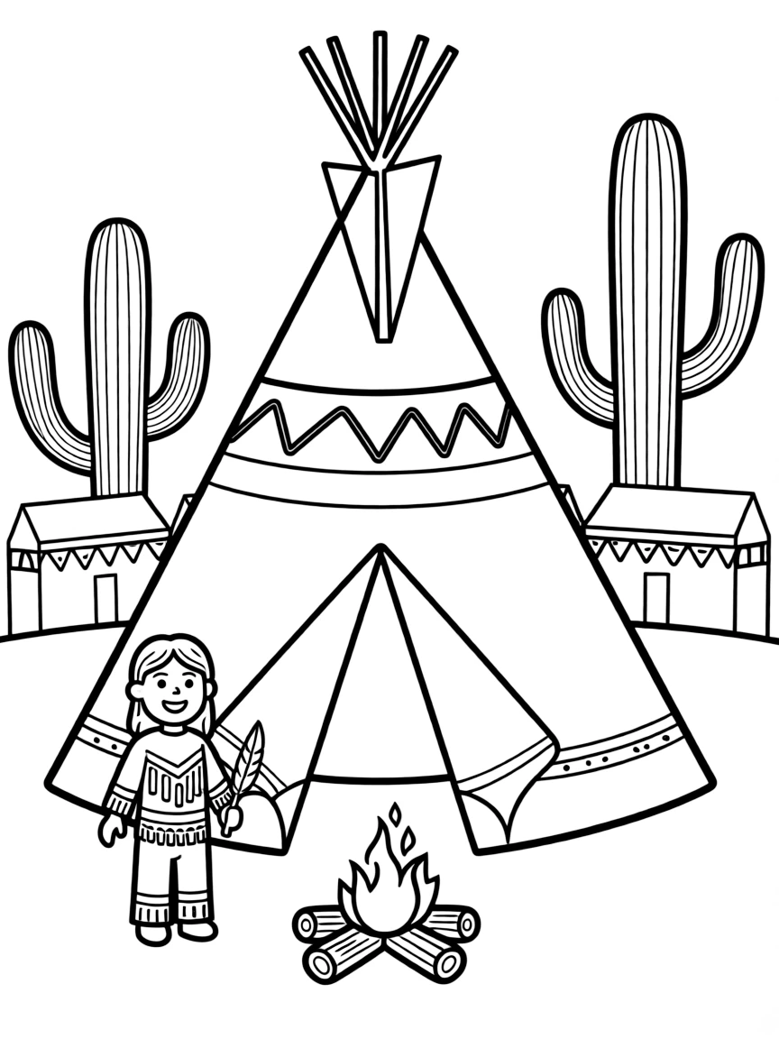 (Arizona) A teepee in a Native American village