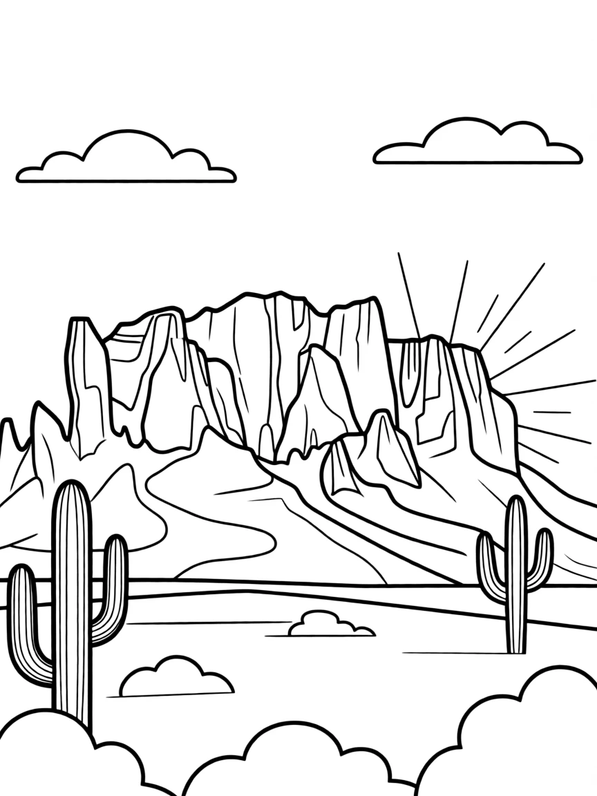 (Arizona) A sunset over the Superstition Mountains