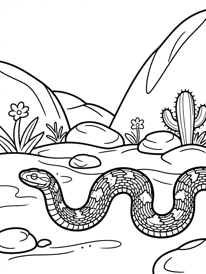 (Arizona) A snake slithering past desert stones