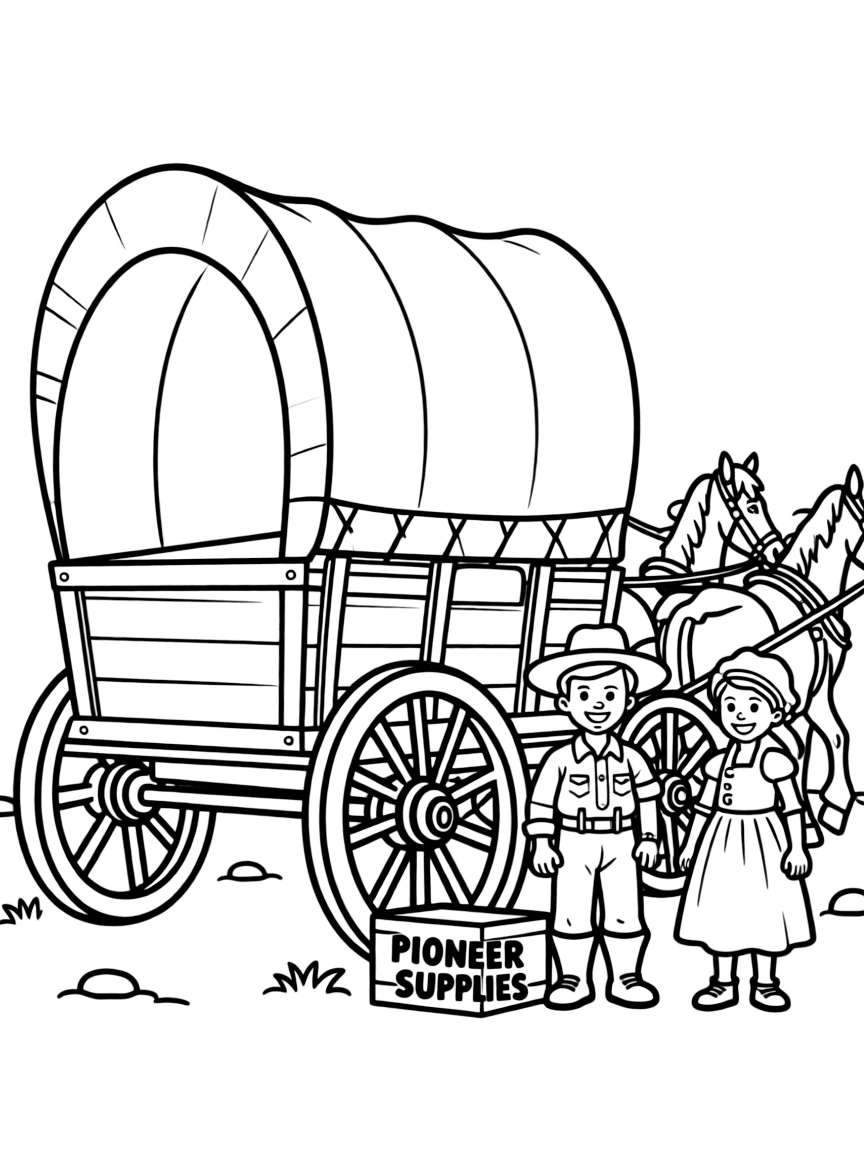 (Arizona) A covered wagon from pioneer days