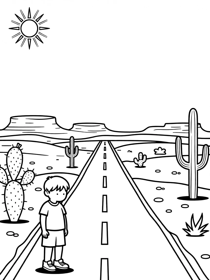 (Arizona) A desert road stretching into the distance