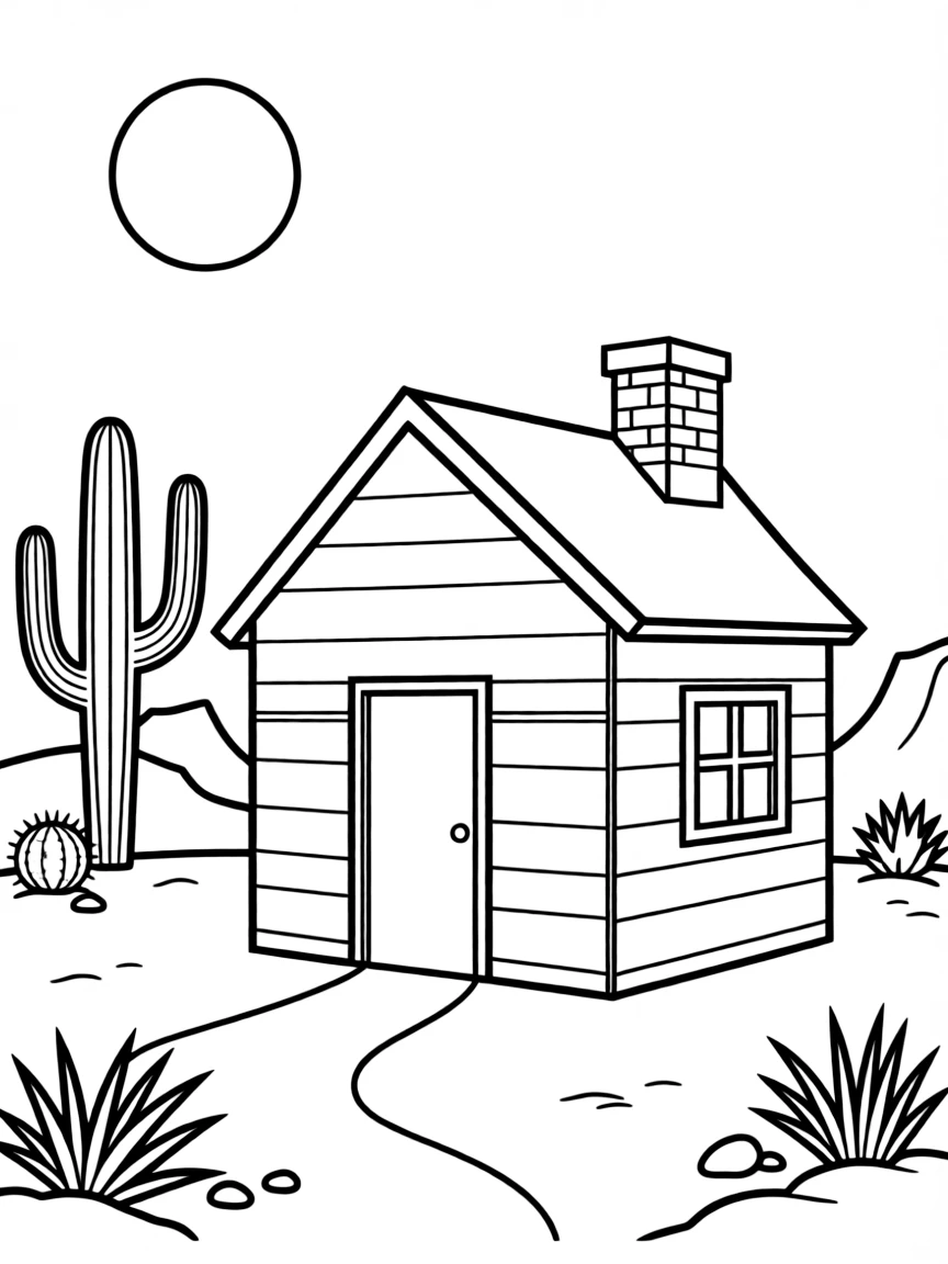 (Arizona) A desert cabin with a chimney