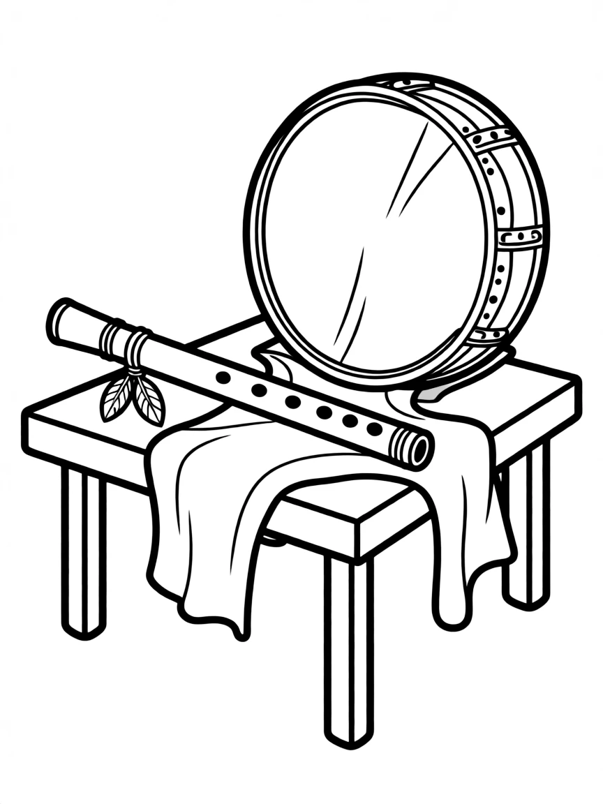 (Arizona) A Native American flute and drum set