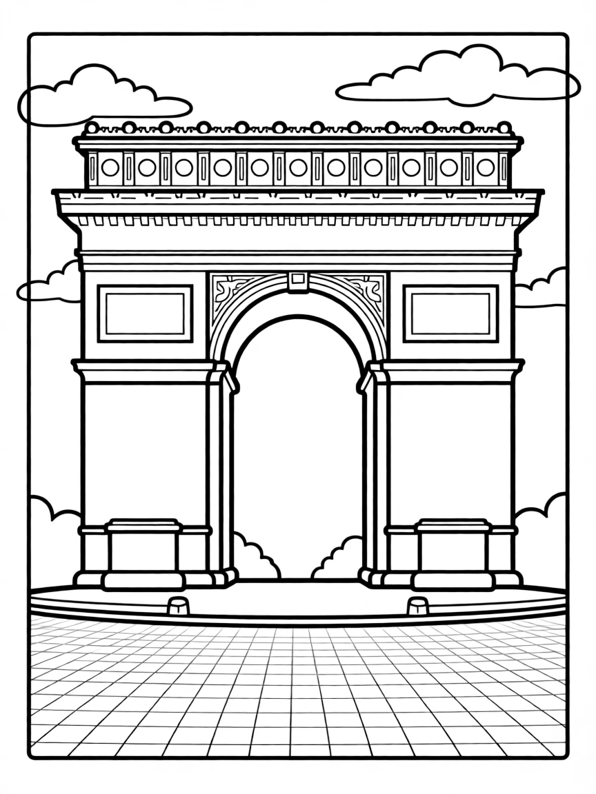 (France) Arc de Triomphe with simple archway and decorative details