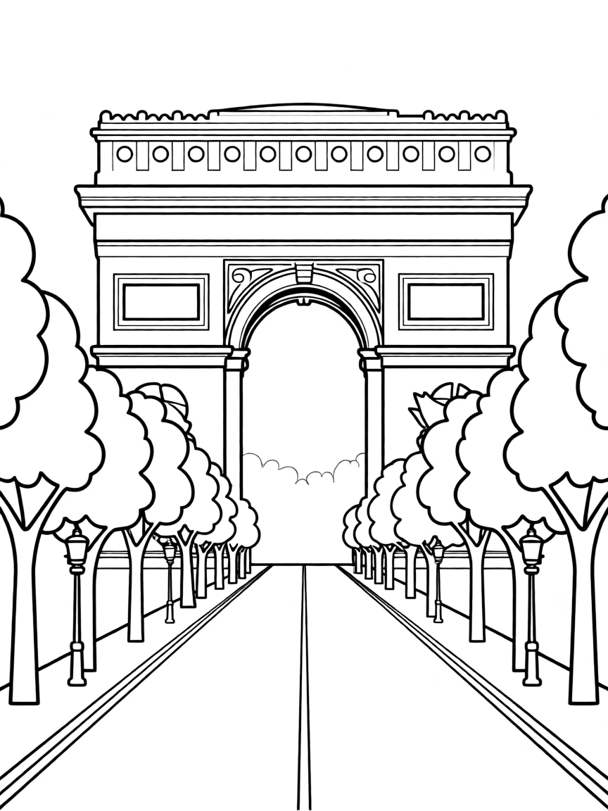 (France) Arc de Triomphe with the Champs-Élysées leading to it