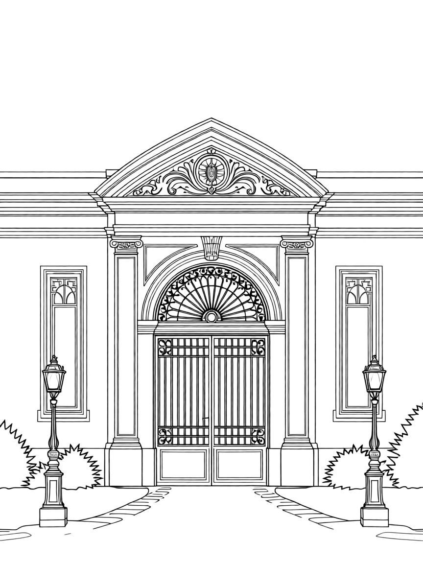 (France) Palace of Fontainebleau with ornate entrance